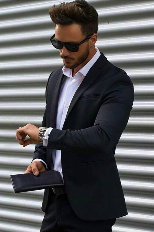 Temper Your Black Suit With A Gray Coat And A Colored Scarf. How To Wear A Black  Suit With Style | Mens Fashion Edgy, Mens Fashion Suits, Mens Outfits