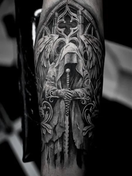 Guardian Angel Tattoo | Dark Tattoos For Men, Guardian Angel Tattoo, Angel  Tattoo Designs