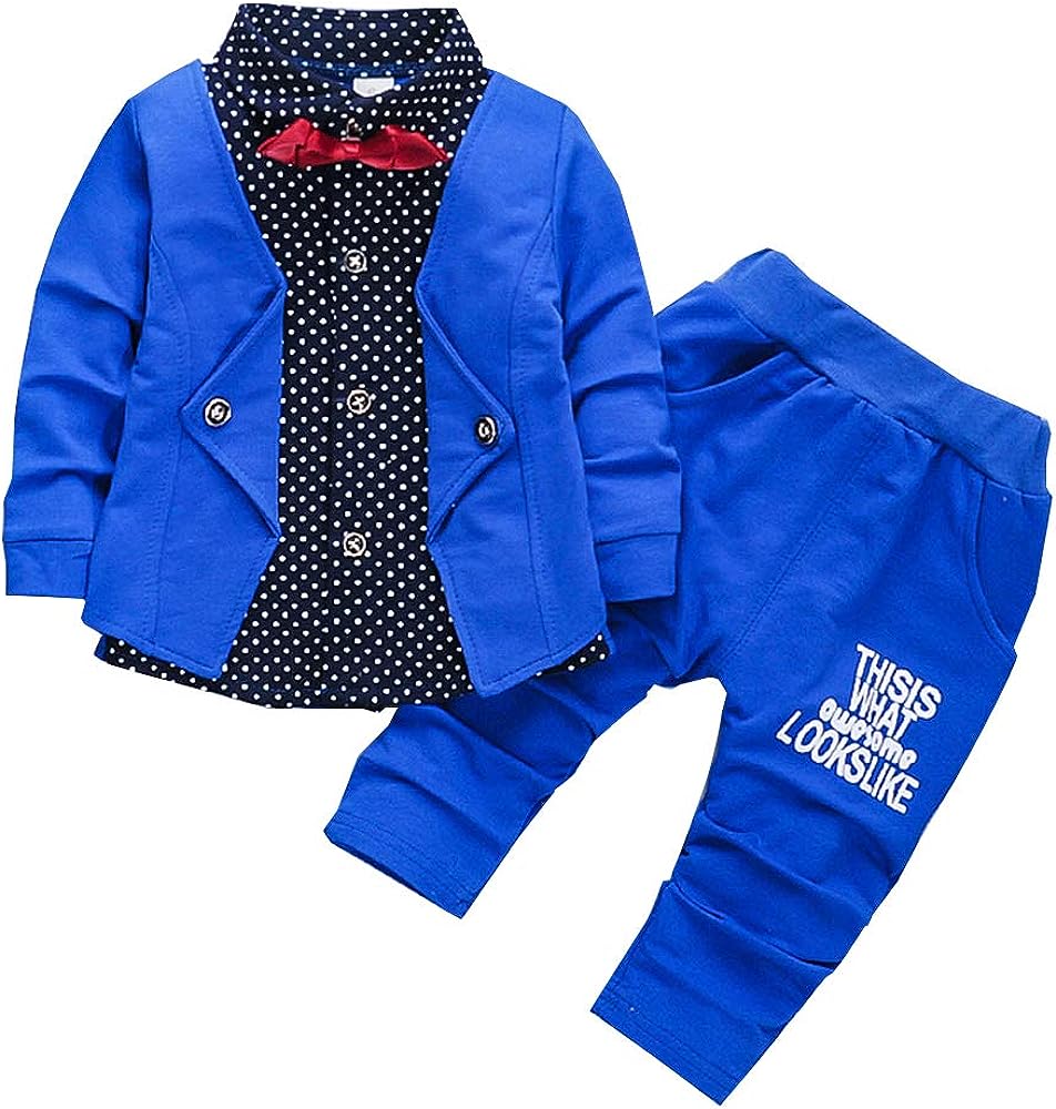 Amazon.Com: Hzxvic Baby Boys Gentleman Outfits Suits,Toddler Boy Clothes  Formal,Kids Dress Shirt+Bow Ties+Pants Set Blue, 9-18 Month: Clothing,  Shoes & Jewelry