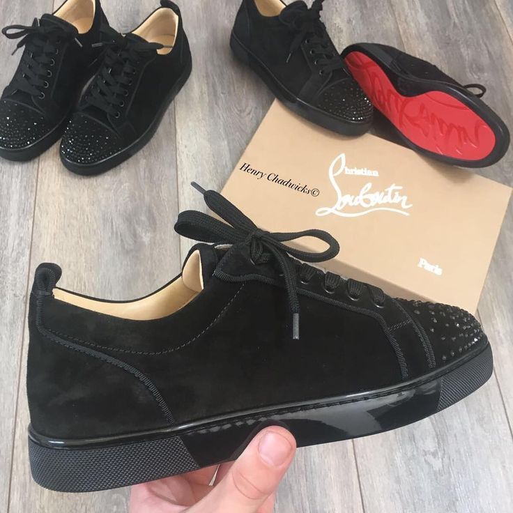 Christian Louboutin - Black Suede Low Strass Are Too Perfect! | Sneakers  Fashion, Red Bottoms Sneakers, Sneakers Men Fashion