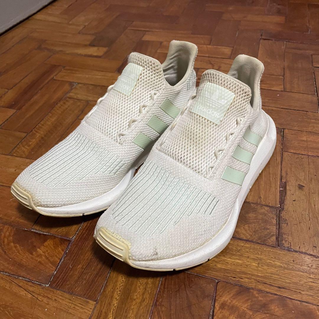 Adidas Swift Run White And Mint Green - No Shoe Lace, Women'S Fashion,  Footwear, Sneakers On Carousell