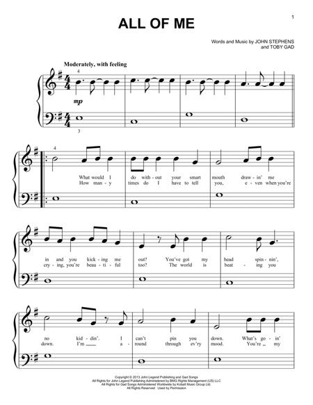 All Of Me By John Legend - Digital Sheet Music For Score - Download & Print  Hx.330598 | Sheet Music Plus