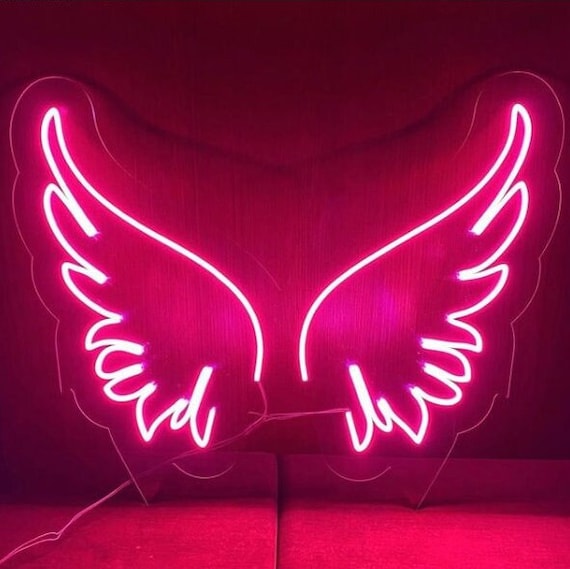 Angel Devil Wings Neon Sign Bird Bedroom Colorful For - Etsy