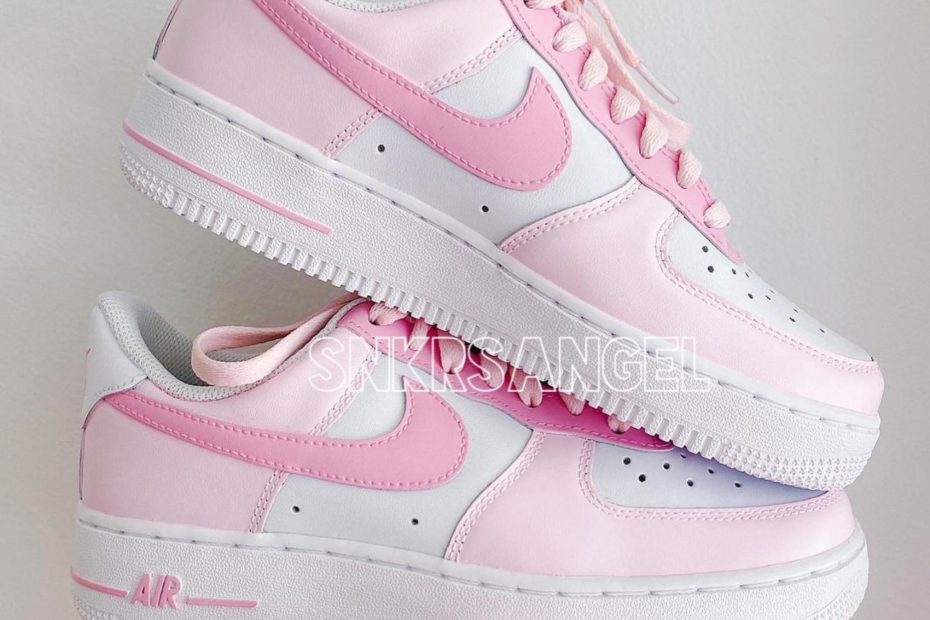 Custom Nike Air Force 1 Low Baby Pink/Hot Pink Sneakers - Etsy