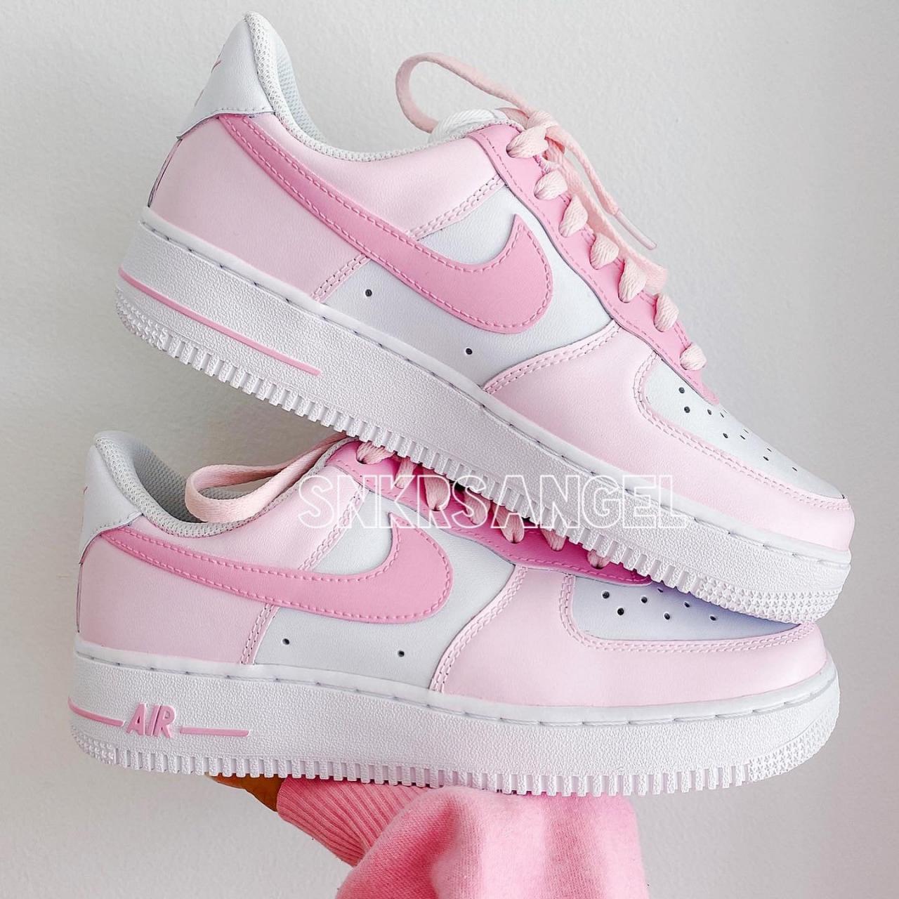 Custom Nike Air Force 1 Low Baby Pink/Hot Pink Sneakers - Etsy