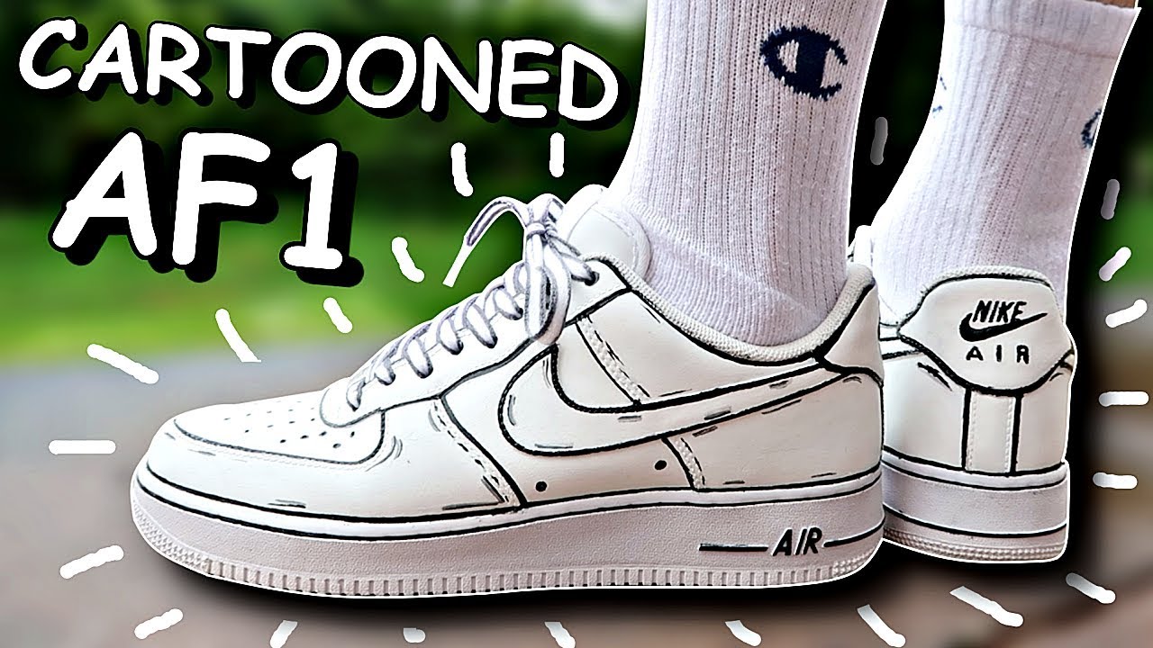 Cartoon Air Force 1 Custom!! (Tutorial) - Youtube