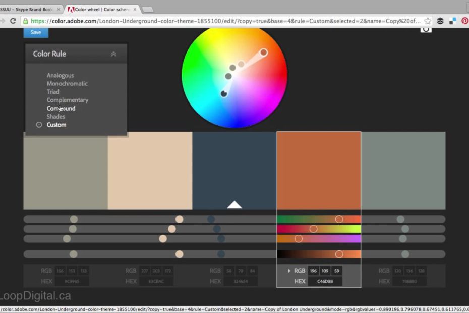 How To Create A Colour Palette With Adobe Color Cc - Youtube