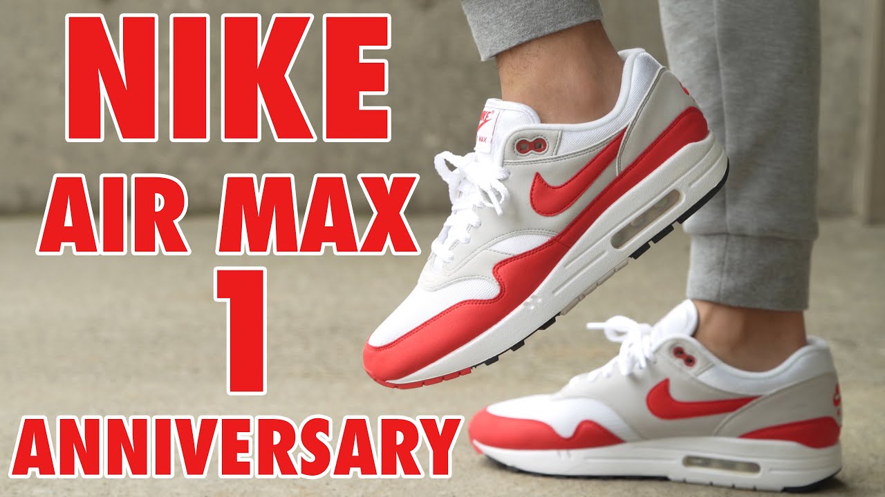 Nike Air Max 1 Anniversary Review & On Feet (2017/2018 Red) - Youtube