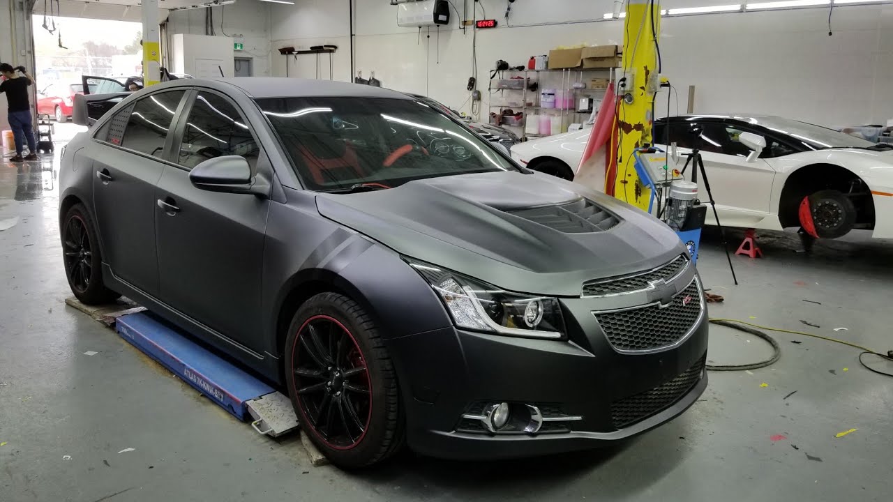 Chevy Cruze Wrapped In Matte Metallic Black - Youtube