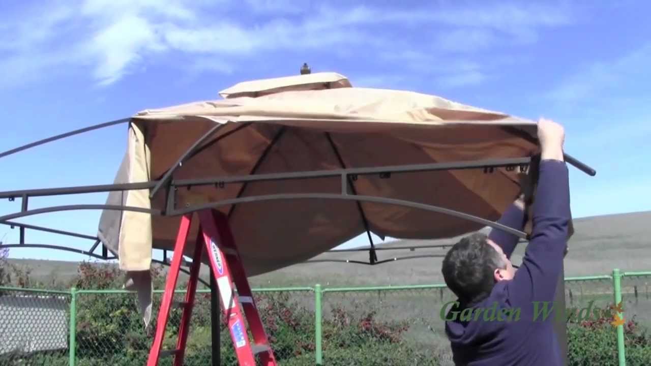 How To Install A Lowe'S Allen Roth 10X12 Gazebo Canopy - Youtube