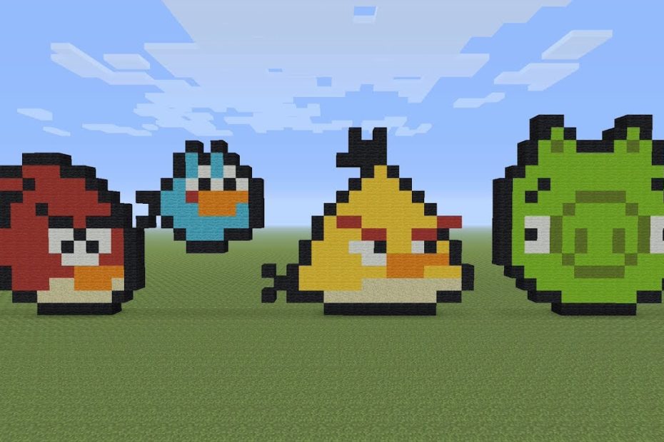 Minecraft Pixel Art - Angry Birds - Youtube