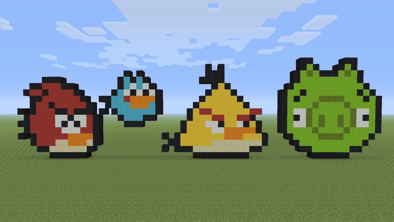 Minecraft Pixel Art - Angry Birds - Youtube