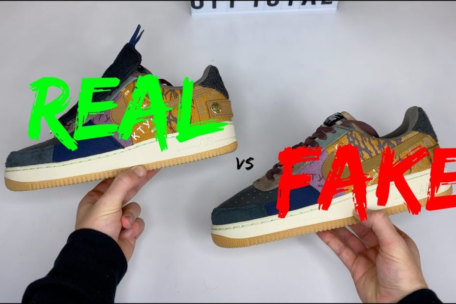 Nike X Travis Scott Air Force 1 Comparison Real Vs Fake - Youtube