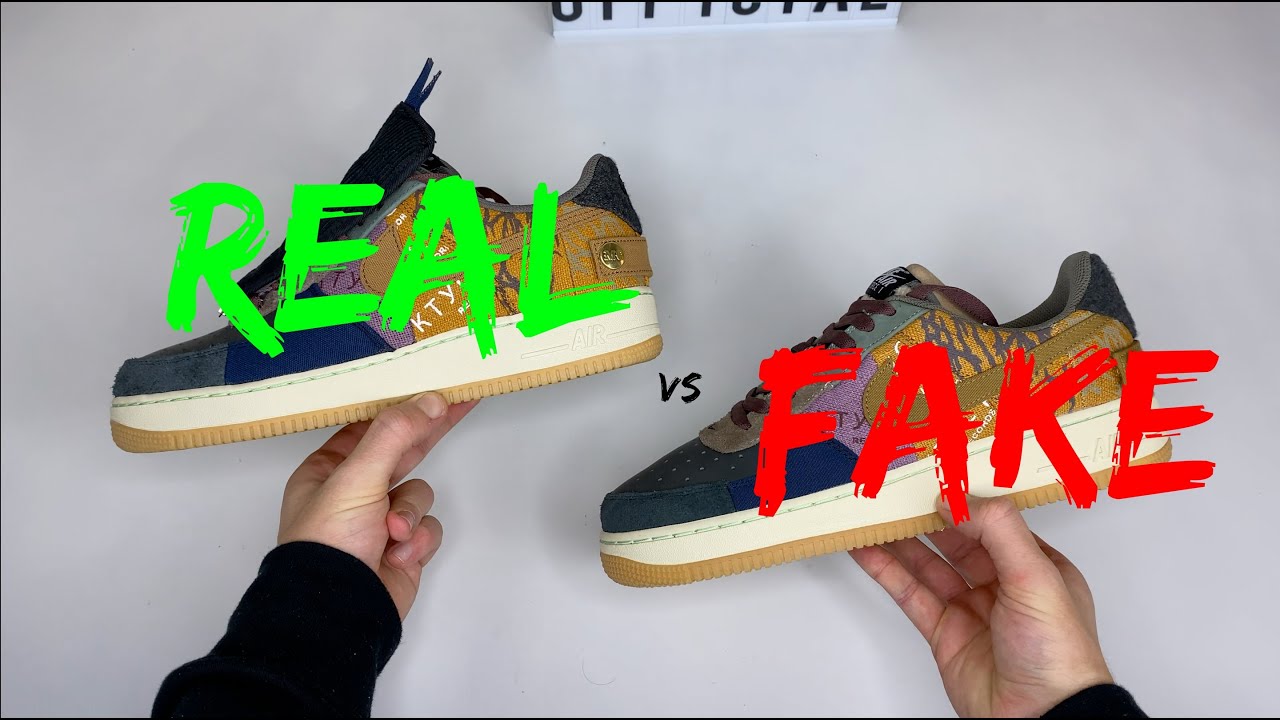 Nike X Travis Scott Air Force 1 Comparison Real Vs Fake - Youtube