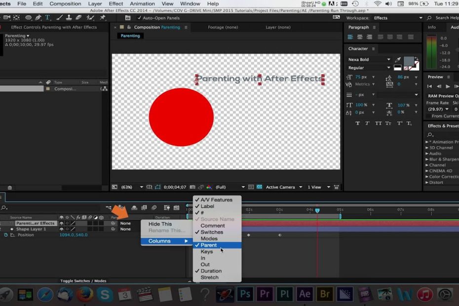 Tutorial: Parenting With Adobe After Effects Cc 2014 - Youtube