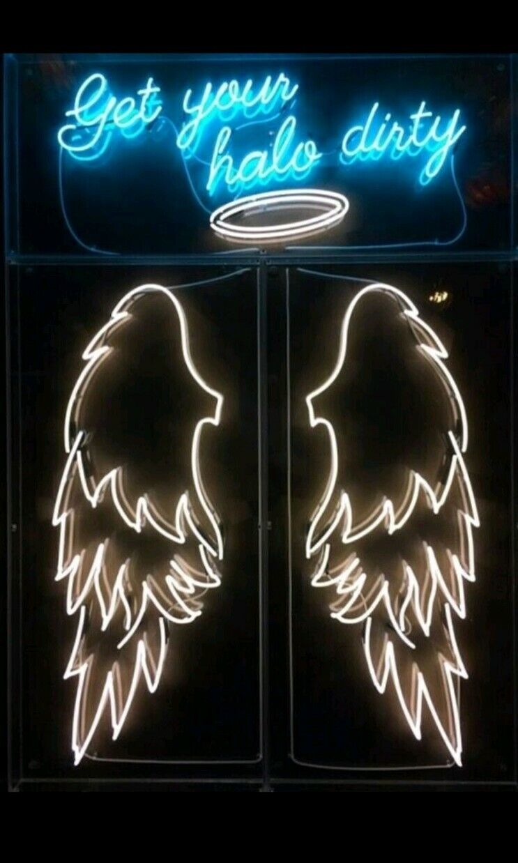 Angel Wings Halo Neon Light Led Light Sign/Lamp Uk Neon Custom Made | Ebay