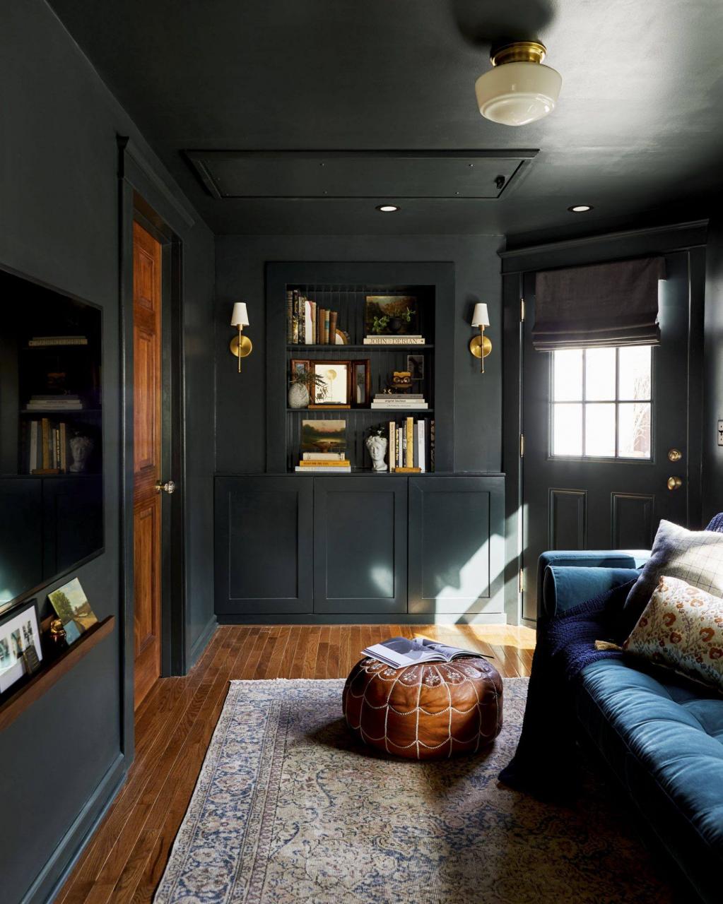 75 Beautiful Living Room With Black Walls Ideas And Designs - September  2023 | Houzz Uk