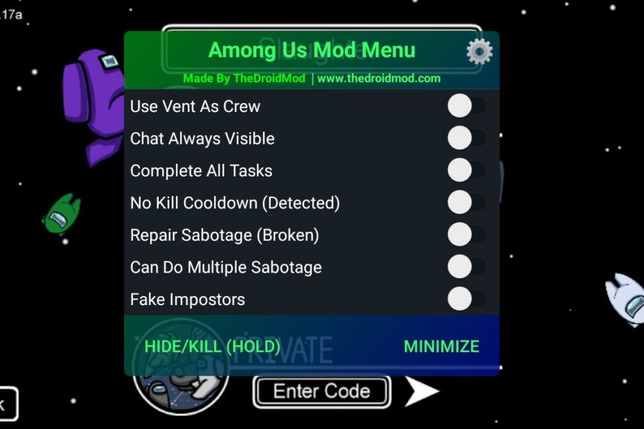 Android] [Among Us Version 11.17A] Found This Mod Menu It Works But There'S  No Always Imposter. Dose Anyone Have A Menu With Always Imposter? :  R/Amongusmods